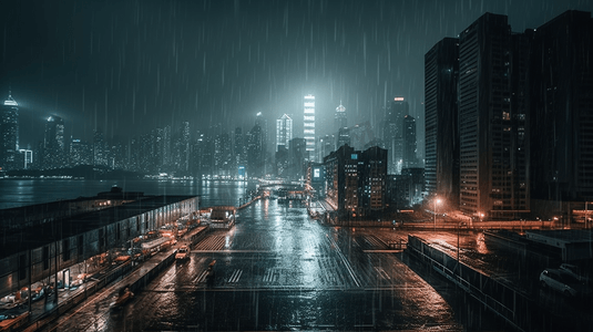 雨中香港