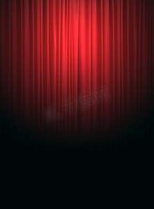 装饰背景红色摄影照片_红色丝绸窗帘背景