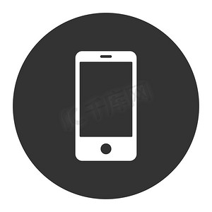 智能手机平白色和灰色颜色圆形按钮