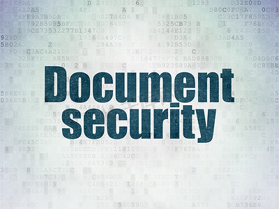 隐私概念：数字纸背景上的文档安全