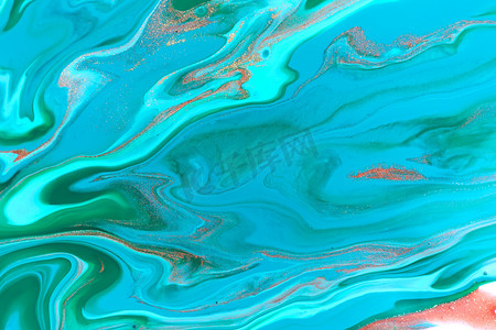 海浪风格抽象大理石蓝色纹理。