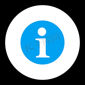 问号图标摄影照片_信息平面蓝色和白色圆形按钮