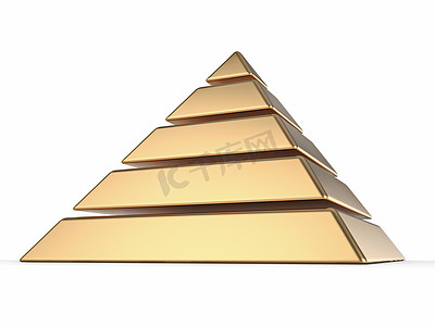 金字塔摄影照片_金色金字塔 3D