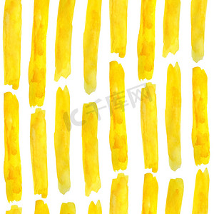 无缝手绘水彩现代时尚抽象图案黄色和橙色。