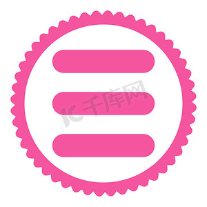 幻灯片图标摄影照片_堆栈平面粉红色圆形邮票图标