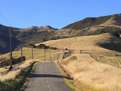 通往新西兰阿卡罗阿的路。