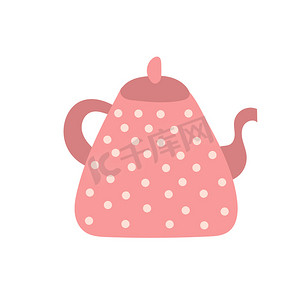 手绘茶壶摄影照片_水壶-手绘矢量涂鸦插画。