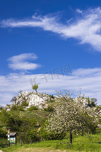 帕拉瓦景观，天然纪念碑猫岩 (Kocici skala)，南摩拉维亚，捷克共和国
