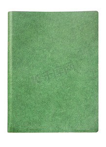 空白笔记本摄影照片_笔记本的绿色封面