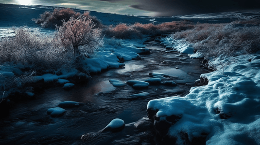 冰天雪地美景摄影照片_冬天的冰雪风景