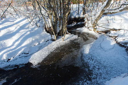 冬天小溪冰