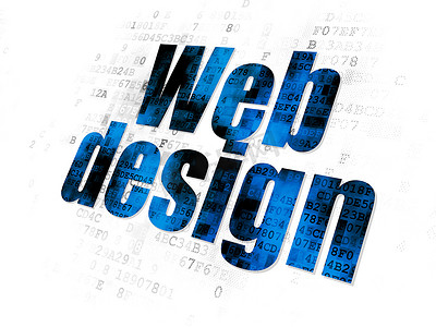 蓝色网页设计模板摄影照片_网页设计理念：数字背景网页设计