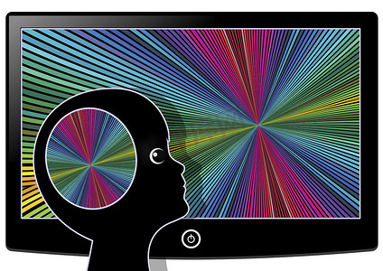 电视或电脑屏幕上的视觉刺激充斥大脑