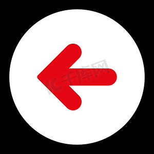 箭头左平红色和白色圆形按钮