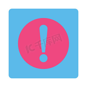 圆形蓝色按钮摄影照片_问题平面粉色和蓝色圆形按钮