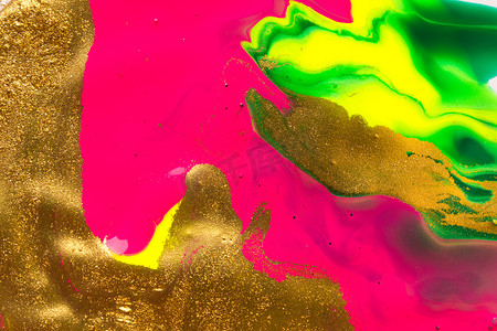 金箔抽象背景与荧光粉红色部分