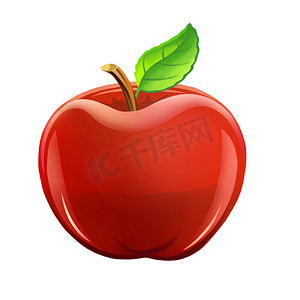 插图：元素集：红苹果。