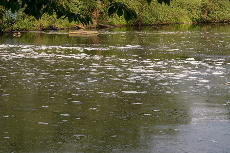 运河画法摄影照片_污水造成水体污染