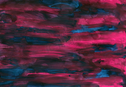 红色粉色蓝色油漆涂抹刷的抽象笔触。