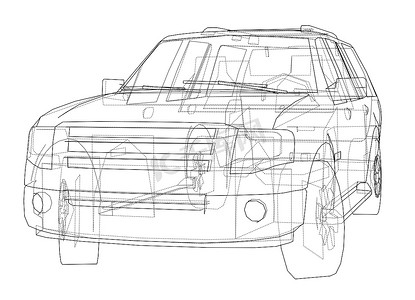 汽车 SUV 绘图轮廓