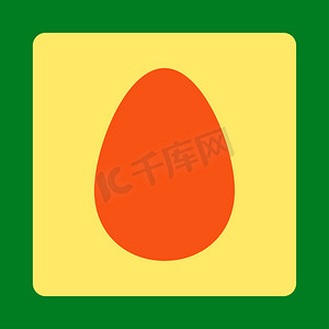 绿色食物插图摄影照片_蛋平橙色和黄色圆形按钮
