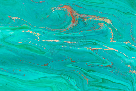 海浪风格抽象大理石蓝色纹理。