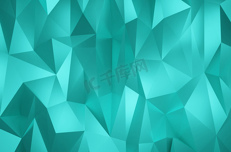 抽象几何图案背景绿色多边形三角形背景带来新的流行和趋势3D渲染。