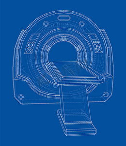 MRI 机器的 3D 插图