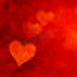 冷淡摄影照片_与冷淡效果的红色心脏背景。