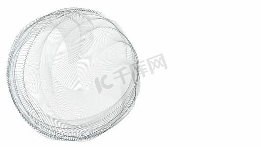 几何圆点圆点摄影照片_空几何对象的抽象背景 3D 插图，线框点状结构。