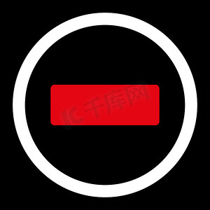 红色基地摄影照片_减去平面红色和白色圆形光栅图标