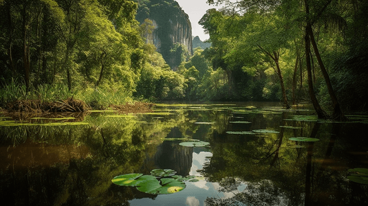 在泰国甲米省的森林国