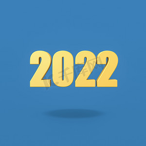 蓝色背景上的 2022 年数字文本