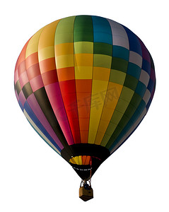 气球上升摄影照片_彩色热气球隔离白色