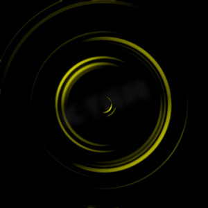 电脑无线信号摄影照片_黑色背景上的抽象黄色自旋信号
