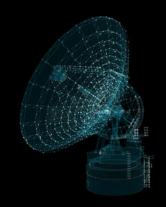 全息图大型卫星天线望远镜。