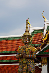 泰国亚洲在曼谷雨寺抽象战士恶魔