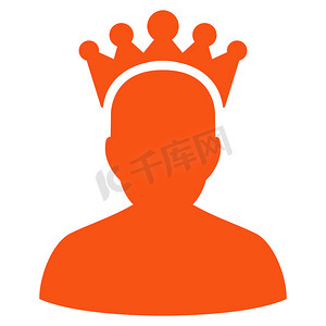国王加冕摄影照片_竞争与成功双色图标集中的国王图标