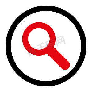 位置图标定位摄影照片_搜索平面密集红色和黑色圆形光栅图标
