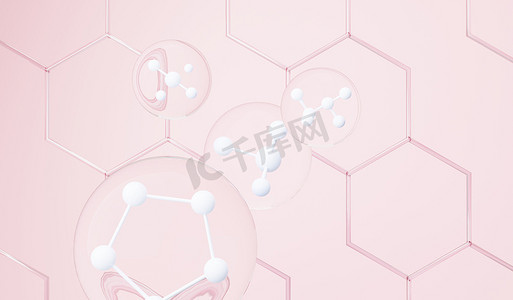 侧细胞或分子中简单化学键的 3D 渲染。