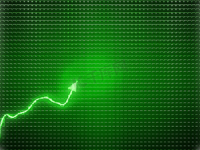 绿色趋势作为成功标志或财务增长