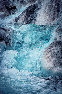 冰岛冰川蓝色断裂