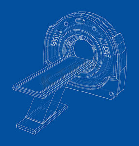 MRI 机器的 3D 插图