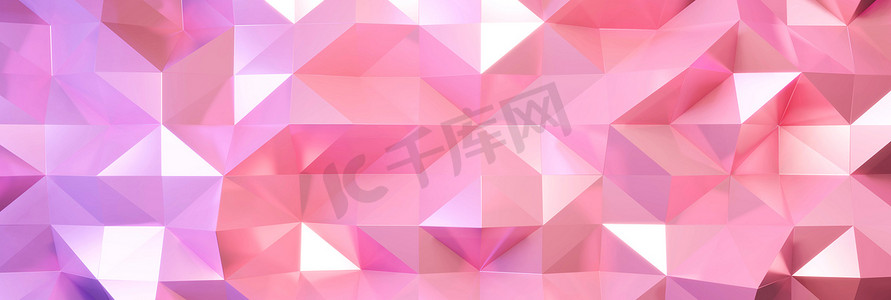 抽象几何图案背景 多边形背景 粉色紫色 优雅风格 渐变背景 3D渲染