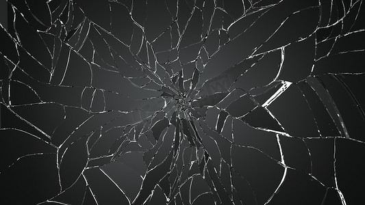 玻璃破碎摄影照片_白色破碎或破裂的玻璃碎片