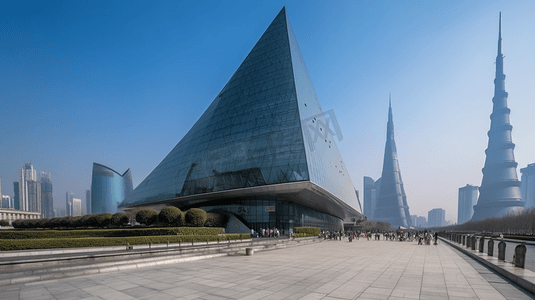 上海贸易摄影照片_上海国家会展中心建筑外观全景图