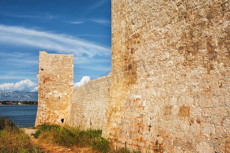 卡斯特利纳城堡，维尔岛，克罗地亚，欧洲的堡垒遗址。