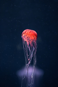 水下发光的水母 chrysaora pacifica