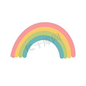 可爱插画海报摄影照片_矢量婴儿彩虹插画。