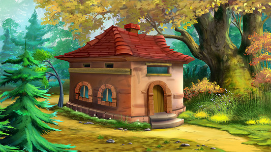 童话卡通森林房子01